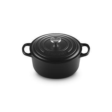 Le Creuset Signature Roaster rund 22cm svart Schwarz (21177220000430)