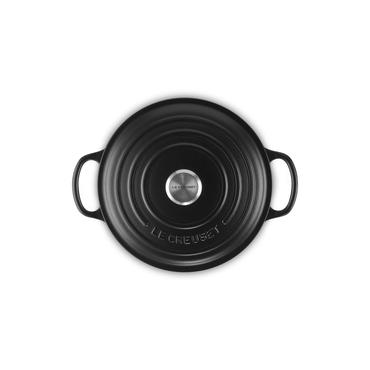Le Creuset Signature Roaster rund 22cm svart Schwarz (21177220000430)