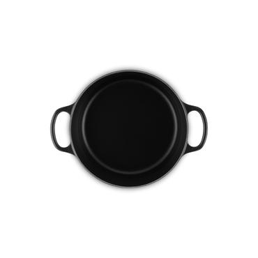 Le Creuset Signature Roaster rund 22cm svart Schwarz (21177220000430)