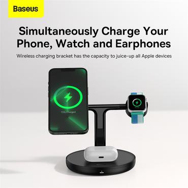 Baseus WXTE000101 oplader til mobil enhed Smartphone, SmartWatch Sort Vekselstr&oslash;m, USB Indend&oslash;rs