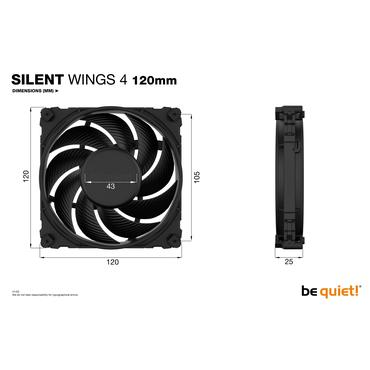 be quiet! SILENT WINGS 4 | 120mm Computerkabinet Ventilator 12 cm Sort 1 stk