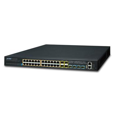 PLANET SGS-6341-24P4X netværksswitch Administreret L3 Gigabit Ethernet (10/100/1000) Strøm over Ethernet (PoE) 1U Sort
