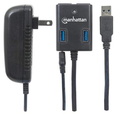 Manhattan 162302 interface hub USB 3.2 Gen 1 (3.1 Gen 1) Type-A 5000 Mbit/s Sort