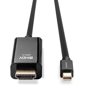 Lindy 36928 videokabel adapter 3 m Mini DisplayPort HDMI Type A (Standard) Sort