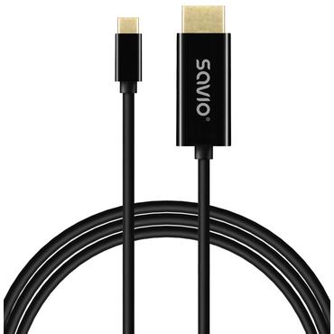 Savio Cl-190 USB-kabel 1 m USB C Sort
