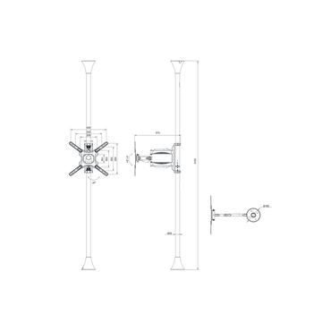 Multibrackets M Floor to Ceiling Mount Pro MBFC1F - monteringssats - för LCD-display - svart