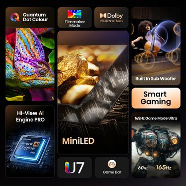 Hisense 100U7Q 254cm 100" UHD Mini LED Smart TV Fernseher