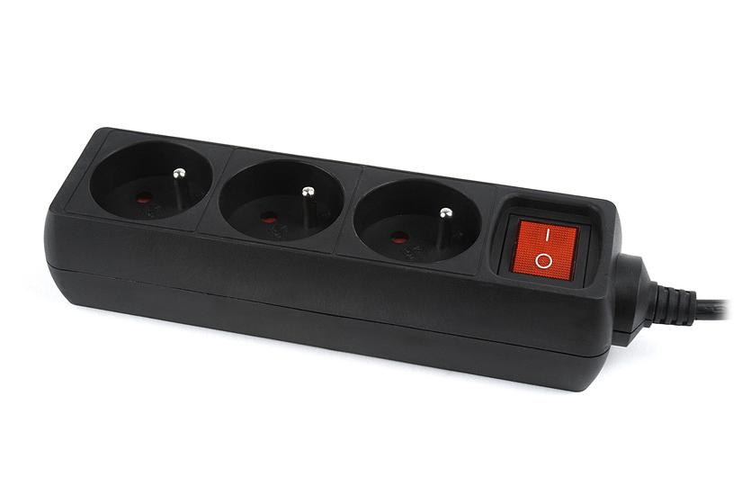 Gembird EG-PSU3F-01 oversp&aelig;ndingsbeskytter Sort 3 AC stikkontakt(er) 230 V 0,6 m