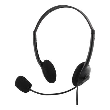 Deltaco HL-21 hörlurar/headset Kabelanslutning Kontor/Callcenter Svart