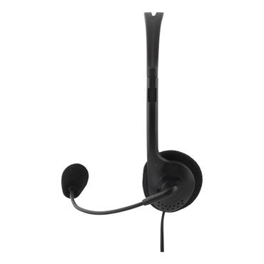 Deltaco HL-21 hörlurar/headset Kabelanslutning Kontor/Callcenter Svart