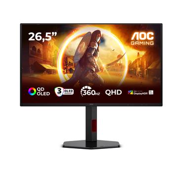 AOC G4 Q27G4SDR computersk&aelig;rm 67,3 cm (26.5") 2560 x 1440 pixel Quad HD QD-OLED Sort, R&oslash;d