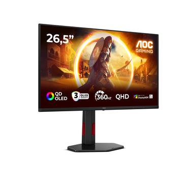 AOC G4 Q27G4SDR computersk&aelig;rm 67,3 cm (26.5") 2560 x 1440 pixel Quad HD QD-OLED Sort, R&oslash;d
