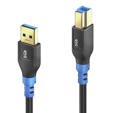 PureLink FI-U300-010 USB-kabel USB 3.2 Gen 1 (3.1 Gen 1) 1 m USB A USB B Sort, Bl&aring;