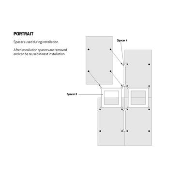 Multibrackets M Spacer Kit monteringskomponent - för platt panel - silver