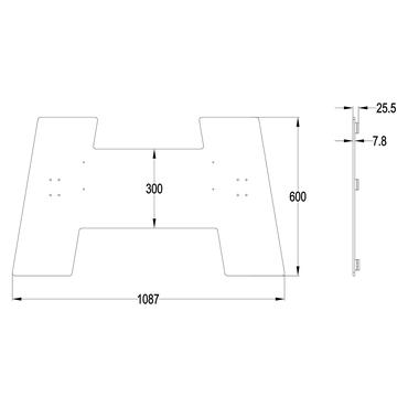Multibrackets M Floorbase komponenter til montering