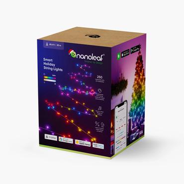 Nanoleaf Smart Holiday - k&aelig;delys - LED - 18 W - 16 millioner farver/tunebar hvid - 2700-6500 K - sort