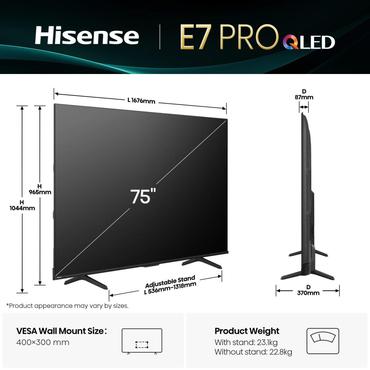 Hisense 75E77Q PRO 189cm 75" 4K QLED Smart TV Fernseher