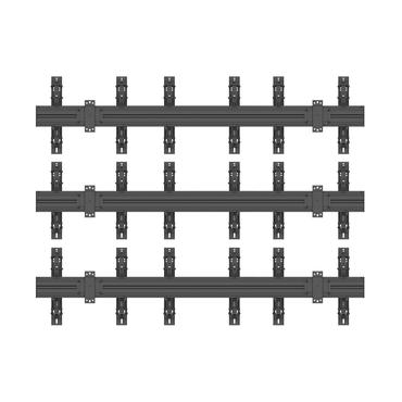 Multibrackets PRO Series M Wallmount Pro MBW3x3U Push In Pop Out konsol - för 9 LCD-displayer - svart