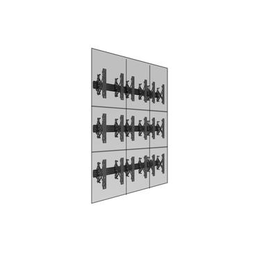 Multibrackets PRO Series M Wallmount Pro MBW3x3U Push In Pop Out konsol - för 9 LCD-displayer - svart