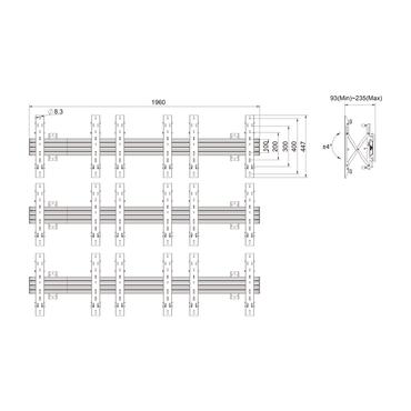 Multibrackets PRO Series M Wallmount Pro MBW3x3U Push In Pop Out konsol - för 9 LCD-displayer - svart