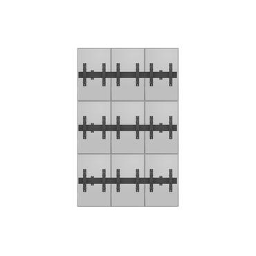 Multibrackets PRO Series M Wallmount Pro MBW3x3U Push In Pop Out konsol - för 9 LCD-displayer - svart
