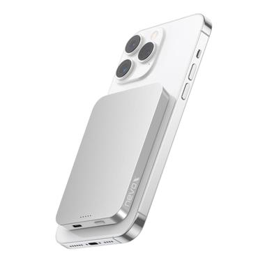 nevox PB-2292 powerbank Lithium polymer (LiPo) 5000 mAh Trådløs opladning Sølv, Hvid