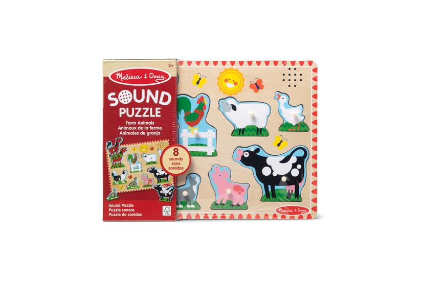Melissa & Doug MPZ WPZ Farm Anml Sound Pzl8Pc GML Form puslespil 8 stk Dyr