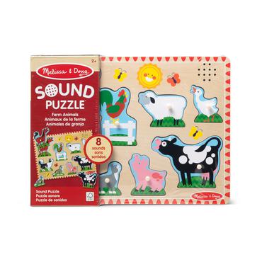 Melissa & Doug MPZ WPZ Farm Anml Sound Pzl8Pc GML Form puslespil 8 stk Dyr
