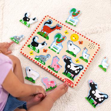 Melissa & Doug MPZ WPZ Farm Anml Sound Pzl8Pc GML Form puslespil 8 stk Dyr