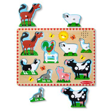 Melissa & Doug MPZ WPZ Farm Anml Sound Pzl8Pc GML Form puslespil 8 stk Dyr