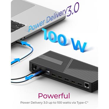 ICY BOX IB-DK2246AC - dockingstation - USB-C / USB-A - 2 x HDMI, 2 x DP - 1GbE