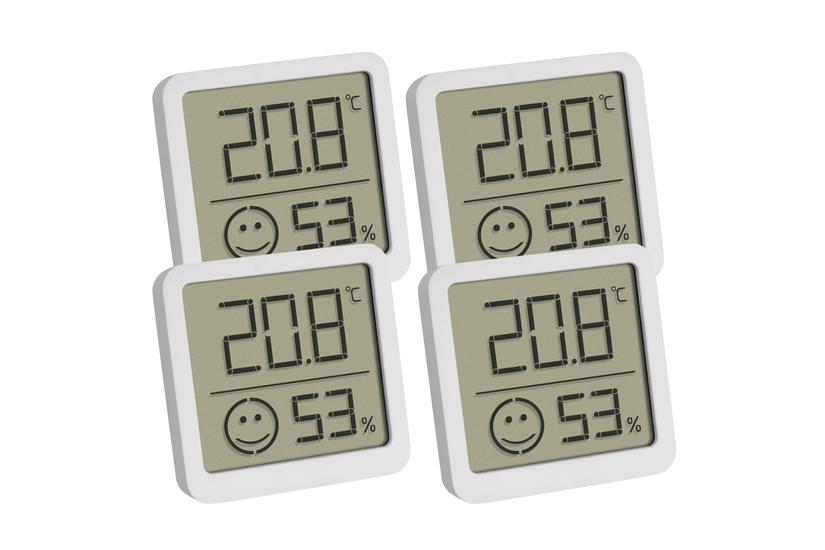 TFA 30.5053.02.04   4er Set wei&szlig; Digitales Thermo Hygrometer