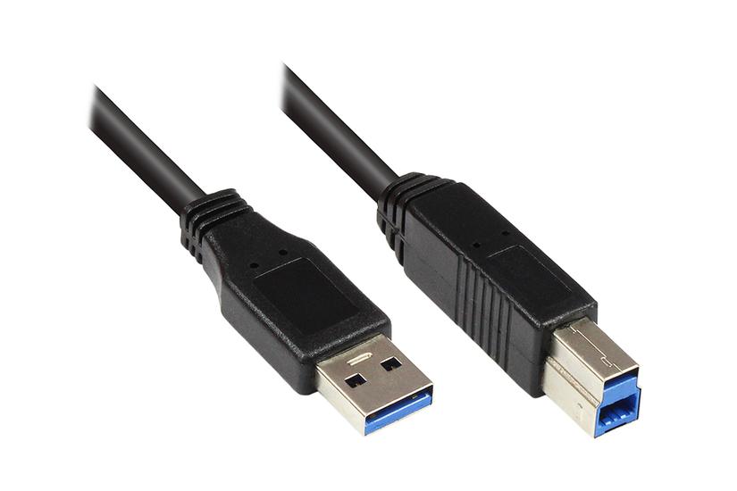 Alcasa 2710-S002 USB-kabel USB 3.2 Gen 1 (3.1 Gen 1) 0,2 m USB A USB B Sort
