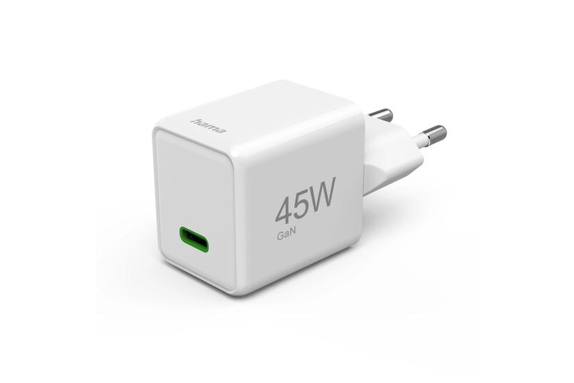 Hama ładowarka sieciowa supermini 45W GaN PD/QC 1x USB-C biała