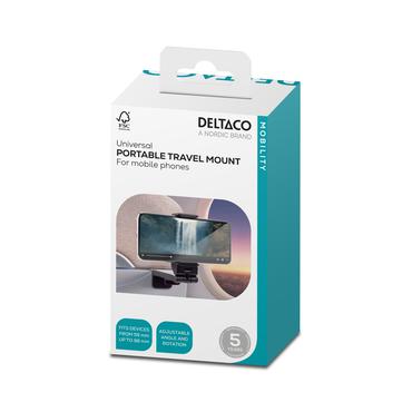 DELTACO - stativ / monteringsfäste för mobiltelefon - portabel, med klämma, universell