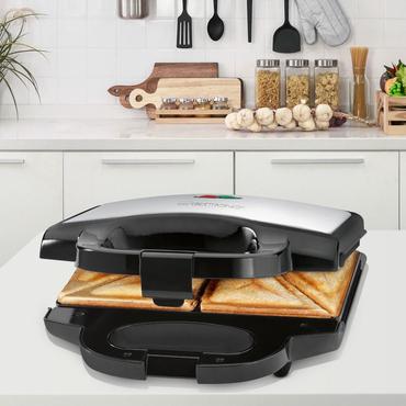 Clatronic ST 3778 sandwichtoaster 750 W Sort, Rustfrit st&aring;l