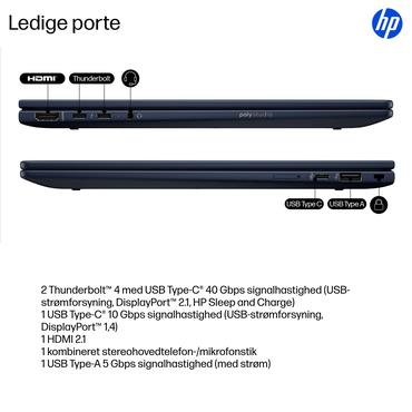 HP EliteBook X Flip G1i Notebook Next Gen AI B&auml;rbar dator - Intel Core Ultra 5 (Serie 2) 228V / 2.1 GHz - 32 GB LPDDR5X - 512 GB SSD PCIe - NVM Express (NVMe) - Intel Arc Graphics 140V upp till 53 TOPS - 14" IPS