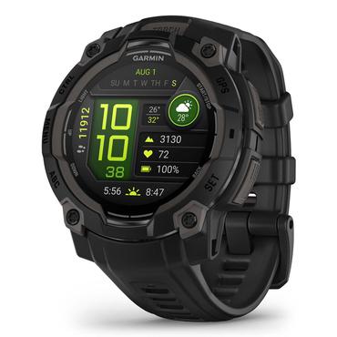 Garmin Instinct 3 AMOLED - fiberf&ouml;rst&auml;rkta polymerer - Ja smart klocka med band - 4 GB - svart