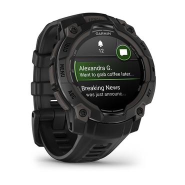 Garmin Instinct 3 AMOLED - fiberf&ouml;rst&auml;rkta polymerer - Ja smart klocka med band - 4 GB - svart