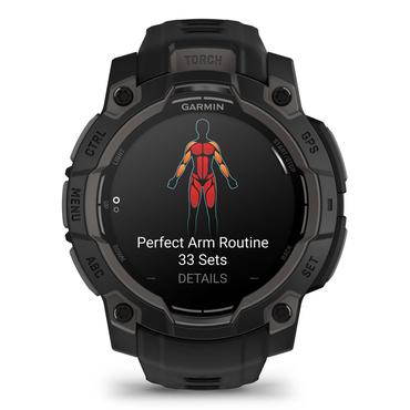 Garmin Instinct 3 AMOLED - fiberf&ouml;rst&auml;rkta polymerer - Ja smart klocka med band - 4 GB - svart