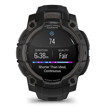 Garmin Instinct 3 AMOLED - fiberf&ouml;rst&auml;rkta polymerer - Ja smart klocka med band - 4 GB - svart