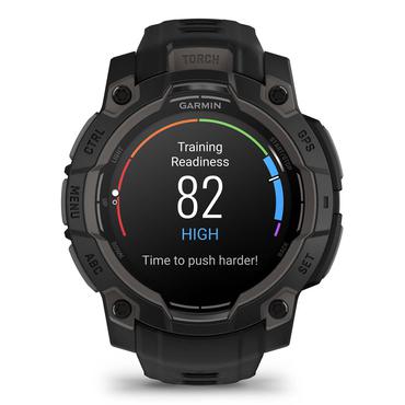 Garmin Instinct 3 AMOLED - fiberf&ouml;rst&auml;rkta polymerer - Ja smart klocka med band - 4 GB - svart
