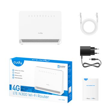 Cudy LT400E tr&aring;dl&oslash;s router Hurtigt ethernet Enkelt band (2,4 GHz) 4G Hvid