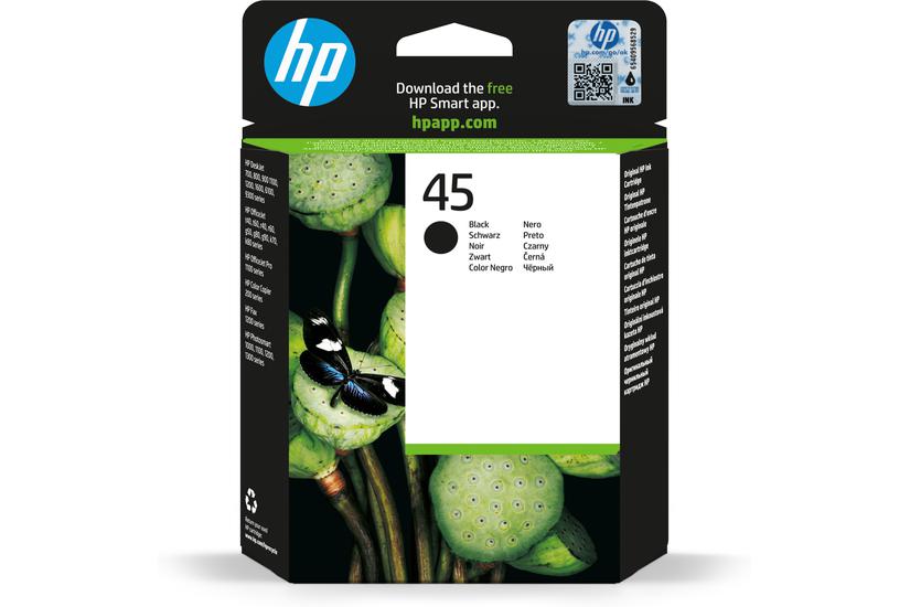 HP 45 Large - Stor - svart - original - bl&auml;ckpatron
