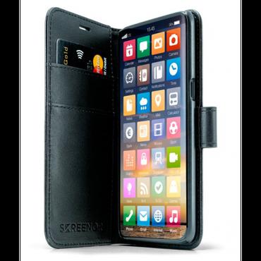SCREENOR Mobilcover - Tegnebogsetui - Sort - Kunstlæder