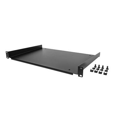 StarTech.com 1U Fixed Server Rack Mount Shelf, 12in Deep Steel Universal Cantilever Tray for 19" AV/Data/Network Equipment Rack with Cage Nuts & Screws, 55lbs Weight Capacity, 12" Deep - 1U Network Rack Shelf - rackhylde - 1U