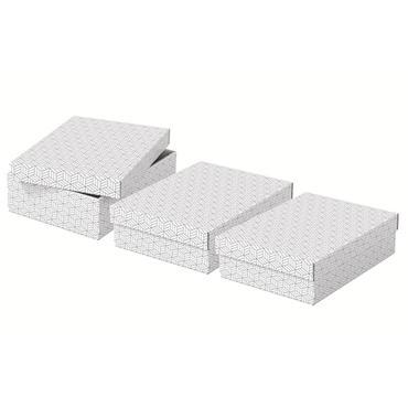 Esselte - gaveboks - medium - 36 cm x 26.5 cm x 10 cm - hvid - pakke med 3