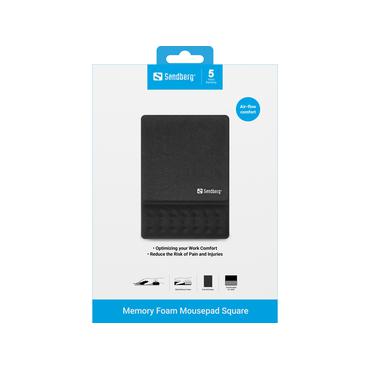 Sandberg mustablett med handledskudde - minnesskum