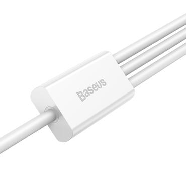 USB-kabel Baseus 3-i-1 Baseus Superior Series, USB till micro USB / USB-C / Lightning, 3.5A, 1.2m (vit)