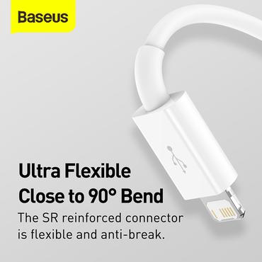 USB-kabel Baseus 3-i-1 Baseus Superior Series, USB till micro USB / USB-C / Lightning, 3.5A, 1.2m (vit)